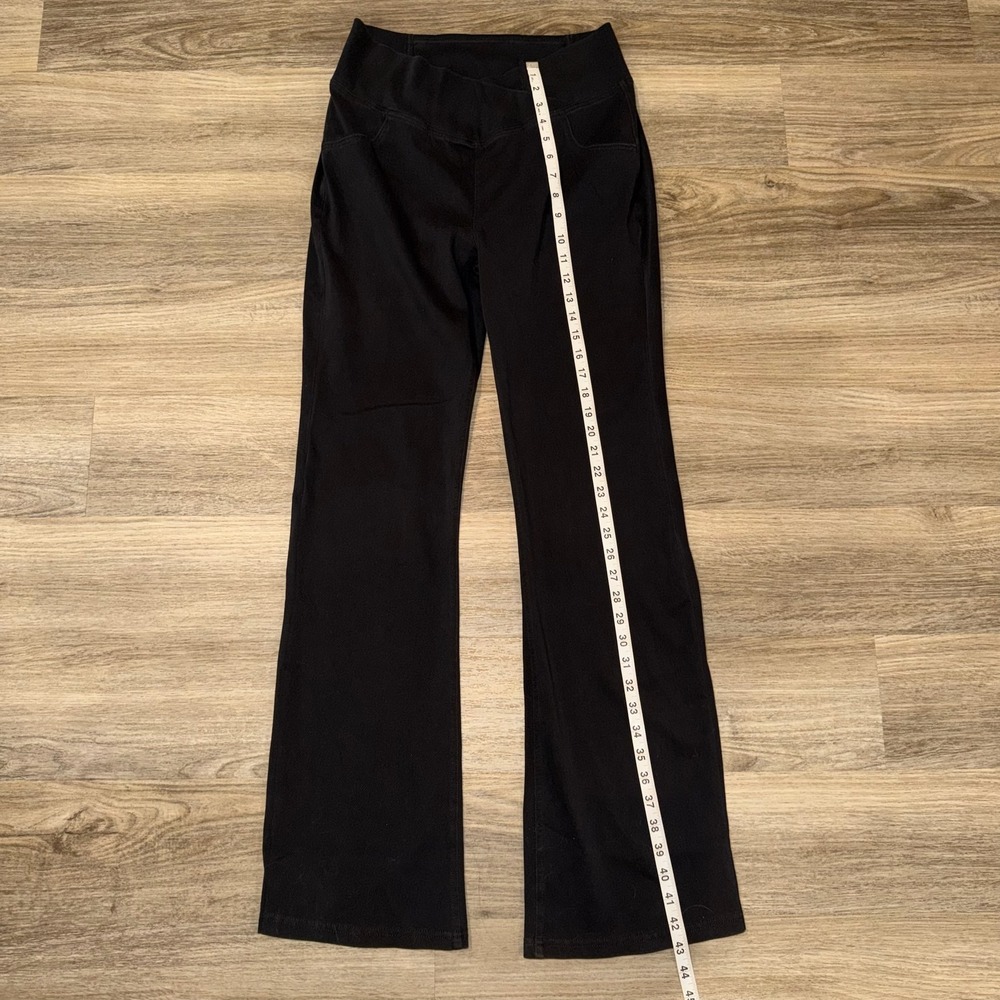 Halara Black Crossover High Waisted Flared Yoga Pants Tall Size L 02711051 - Picture 3 of 10